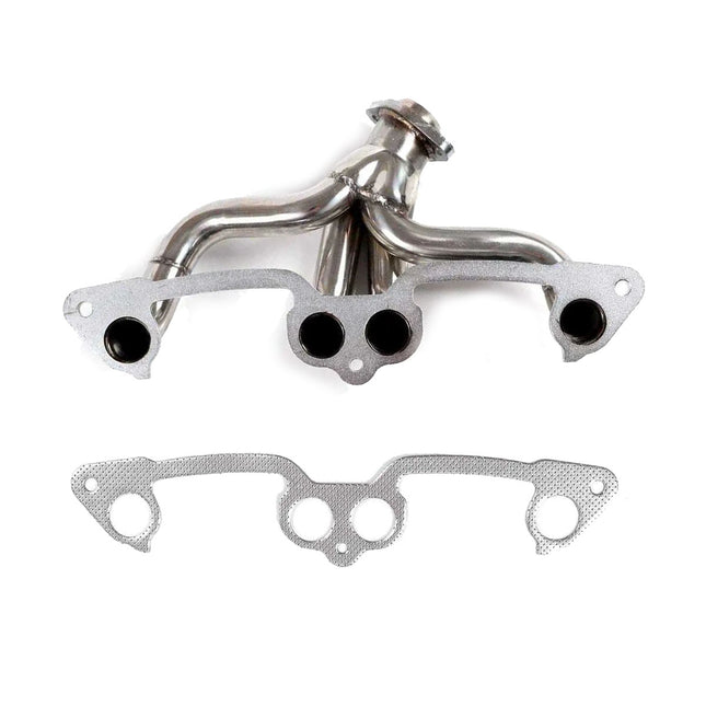 Jeep Cherokee XJ Wrangler TJ YJ 2.5L stainless steel exhaust manifold front view