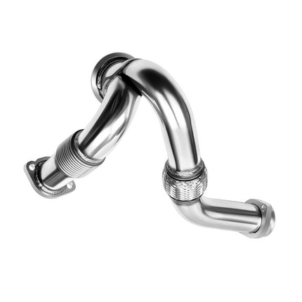 iFJF 2003-2007 6.0L Ford F250 F350 F450 Powerstroke Diesel Heavy Duty Polished Exhaust Up-Pipe Y-Pipe