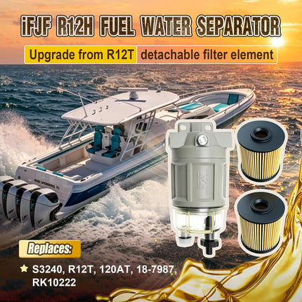 R12T Upgrade Fuel Water Separator - R12H Aluminum Alloy Spin-On Combo