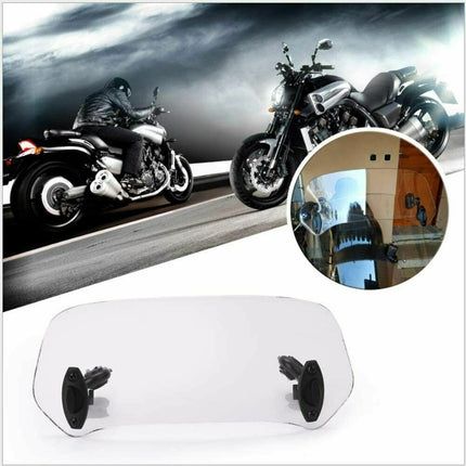 iFJF Adjustable Clip On Windshield Extension Spoiler Wind Deflector For Motorcycle