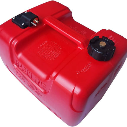 Portable Fuel Tank 12L/3 Gallon Replacement for Marine Outboard Engine, Red Rectangular Fuel Tank with Handle