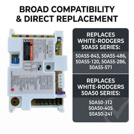 50A55-843 Furnace Control Board for White-Rodgers and Lennox - Detail View 4 - iFJF