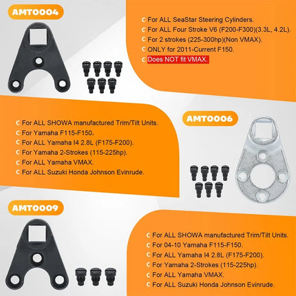 Outboard Trim Tilt Pin Wrench Tools Set MT0004 & MT0006 & MT0009 Compatible with Yamaha Suzuki Johnson Evinrude