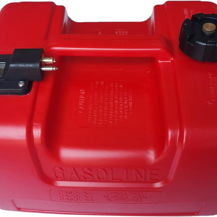 Portable Fuel Tank 12L/3 Gallon Replacement for Marine Outboard Engine, Red Rectangular Fuel Tank with Handle