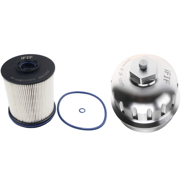 TP1015 Fuel Filter and 134001 Silver Housing Cap for Duramax 6.6L 2017-2020 Silverado GMC Sierra 2500HD 3500HD L5P Diesel Engine