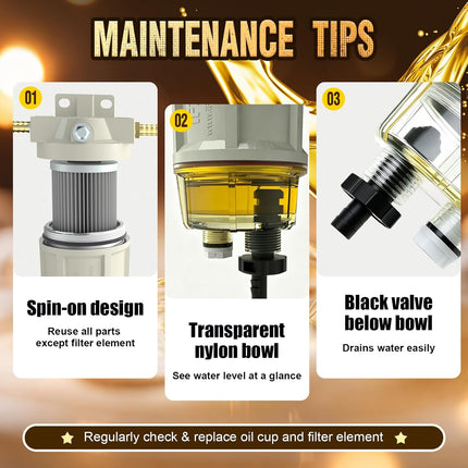 R12T Upgrade Fuel Water Separator - R12H Aluminum Alloy Spin-On Combo