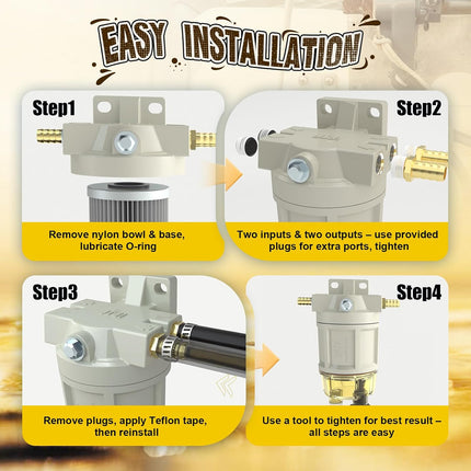 R12T Upgrade Fuel Water Separator - R12H Aluminum Alloy Spin-On Combo