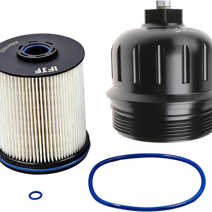 TP1015 Fuel Filter and 134001 Silver Housing Cap for Duramax 6.6L 2017-2020 Silverado GMC Sierra 2500HD 3500HD L5P Diesel Engine