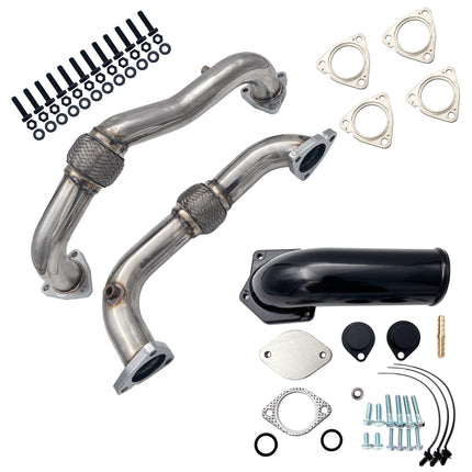 iFJF 2008-2010 6.4L Ford Powerstork Bypass Exhaust Up Pipes & Coolant Filtration System & Filter EGR Valve delete kit