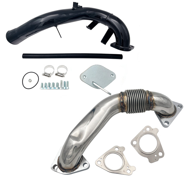 iFJF 2006-2007.5 6.6L Chevy GMC Duramax Passenger Up-Pipe & Intake Tube & EGR valve Delete Kit