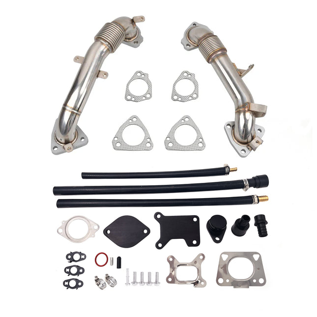 iFJF 2017-2021 6.6L Chevy GMC Duramax L5P 3.5" High Flow Exhaust Up Pipes & Cooler EGR Valve Delete kit