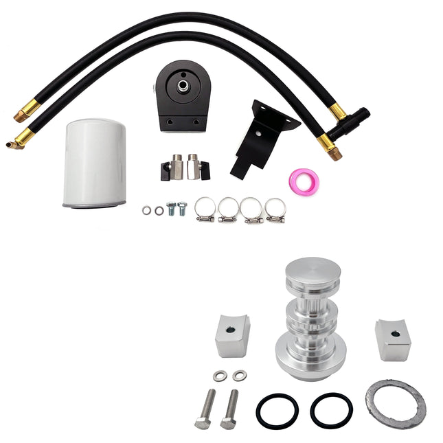 iFJF 2003-2007 6.0L Ford Powerstroke Coolant Filtration Filter & Eliminator Spool With Bolts & Orings EGR valve delete kit