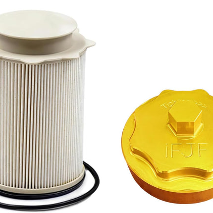 68157291AA Fuel Filter and 68065612AA Silver Canister Housing Cap for Ram 6.7L 2011-2020 2500 3500 4500 5500 Diesel Engine