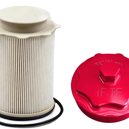 68157291AA Fuel Filter and 68065612AA Silver Canister Housing Cap for Ram 6.7L 2011-2020 2500 3500 4500 5500 Diesel Engine