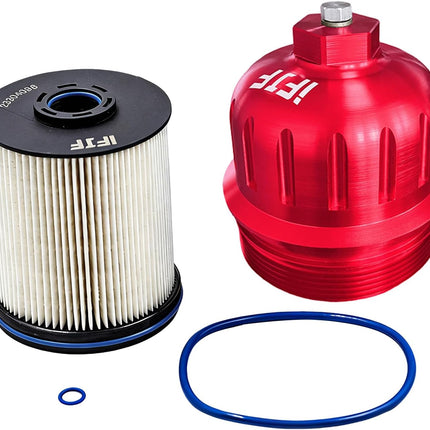 TP1015 Fuel Filter and 134001 Silver Housing Cap for Duramax 6.6L 2017-2020 Silverado GMC Sierra 2500HD 3500HD L5P Diesel Engine