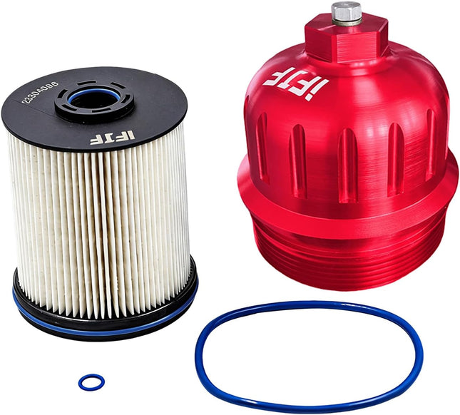 TP1015 Fuel Filter and 134001 Silver Housing Cap for Duramax 6.6L 2017-2020 Silverado GMC Sierra 2500HD 3500HD L5P Diesel Engine