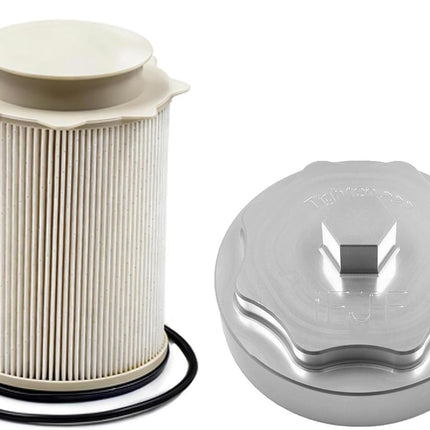 68157291AA Fuel Filter and 68065612AA Silver Canister Housing Cap for Ram 6.7L 2011-2020 2500 3500 4500 5500 Diesel Engine