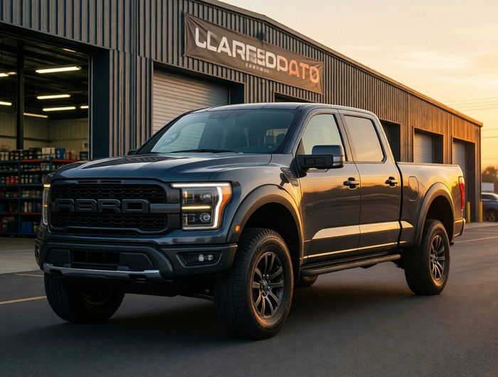 Diesel pickup truck at warehouse — iFJF Contact Us