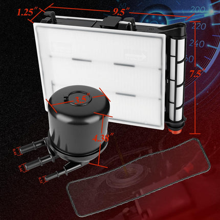FD-4625 Fuel Filter Kit for 2017-2025 Ford 6.7L Powerstroke — Dimensions and Size Chart — iFJF