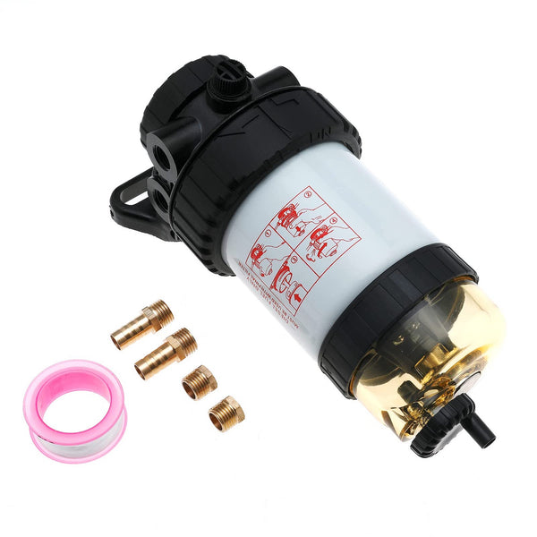 42093 31863 Fuel Filter Assembly 30 Micron Fits FM100 Series Filter Diesel Engine Replaces BF7783-D Includes 2 Hose Tail Fittings 2 Plugs