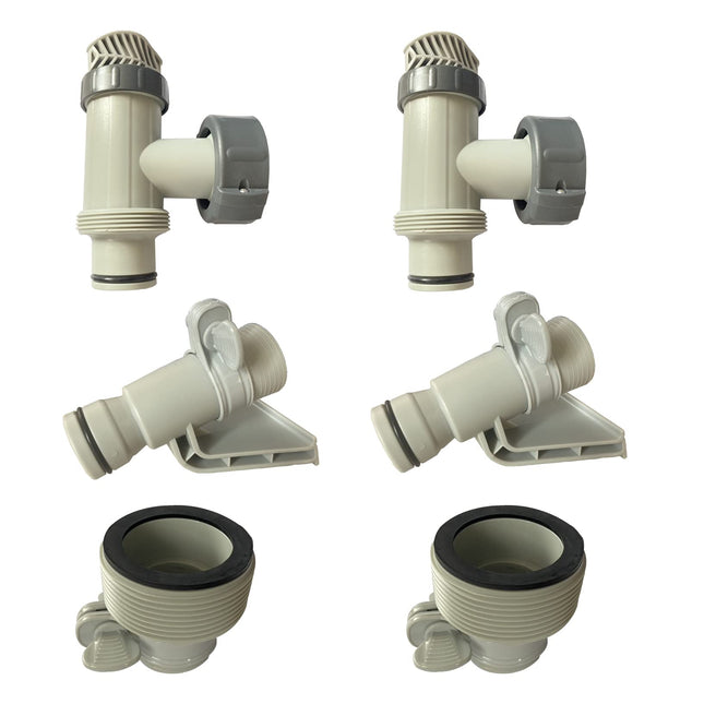 iFJF 6 PCS 1.25" to 1.5" Pool Type B Hose Adapter & Plunger Valve & Pipe Holder Replacement for Intex