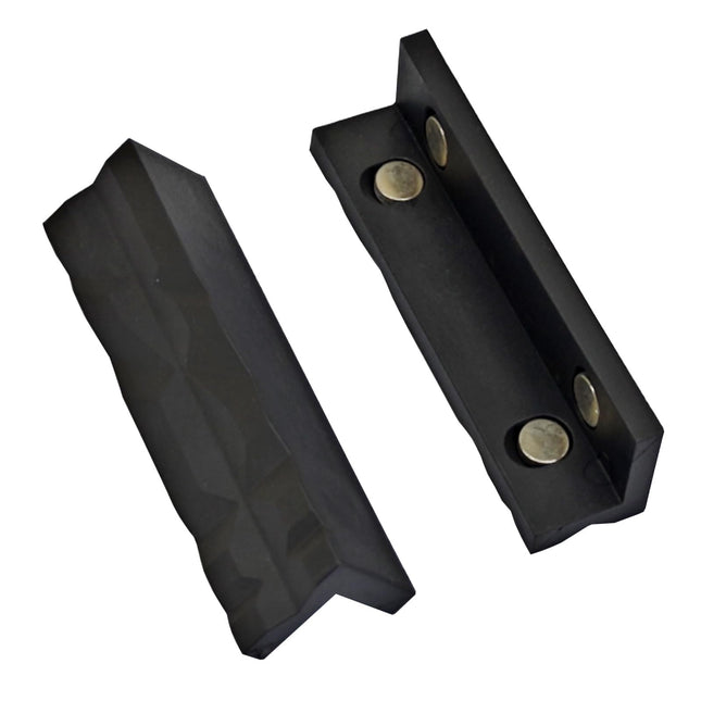 iFJF 4" Vise Jaws Pads Protector for Any Metal Bench Vise with Magnetic Soft Vise Jaw Covers (Black)