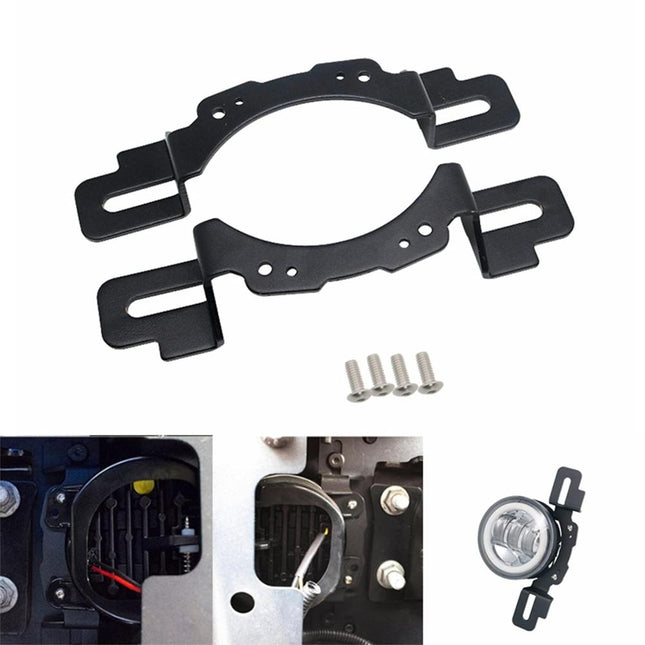 iFJF 4'' Fog Light Modified Brackets Front Bumper Mounting for Wrangler JK 2013-2018 Rubicon X Hard Rock Bumper