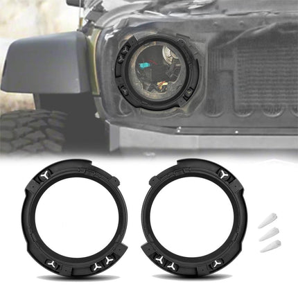 iFJF 7 inch Headlight Mount Retaining Bracket Ring with 3 Plastic Studs Replacement for Wrangler JK JKU 2007-2018