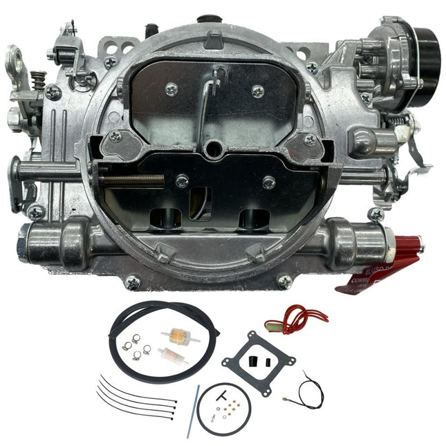 iFJF 1906 4 Barrel Carburetor for AVS2 Series 650CFM Carburetor Annular Booster Satin Finish Square Bore (Electric Choke)