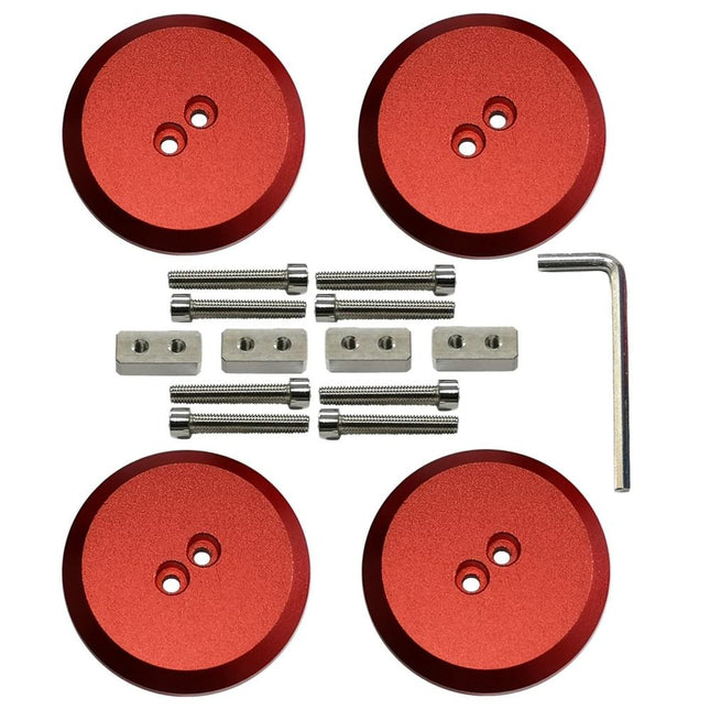 iFJF Aluminum Floor Jack Pad Billet Compatible with All 1997-2021 C5/C6/C7 and Cayenne /911 Premium Bolt on Jack Points Red 4 Packs