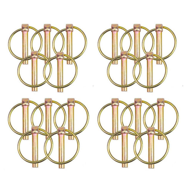 iFJF 20 pcs 1/5" x 1-3/5" Pin Clips Lynch Pin Disconnect Snap Pin for Farm Tractors Trailers Trucks Mowers Boat Kayak