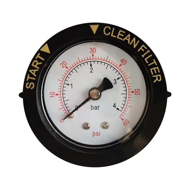 iFJF 2" Dry and Utility Pressure Gauge 0-60 PSI Replacement for Pool/Spa/Aquarium Valve Filters 1/4" NPT Center Back Mount