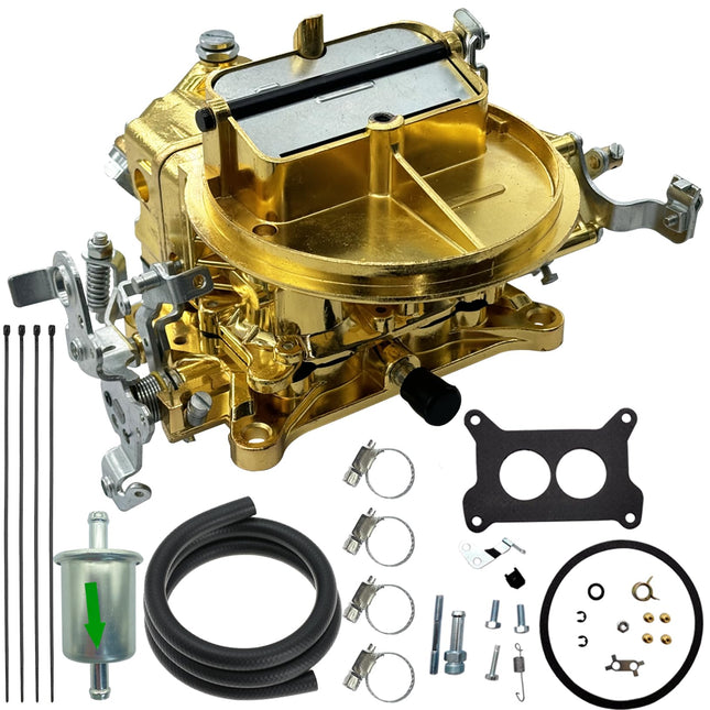 iFJF 0-4412S Carburetor Replacement for 2300 500 CFM 2 Barrel Manual Choke GMC CJ5 CJ7 F100 Carburetors (Golden)