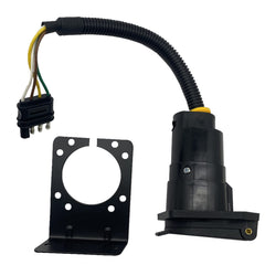4-Way to 7-Way RV Trailer Connector Adapter Plug Converter - Front View