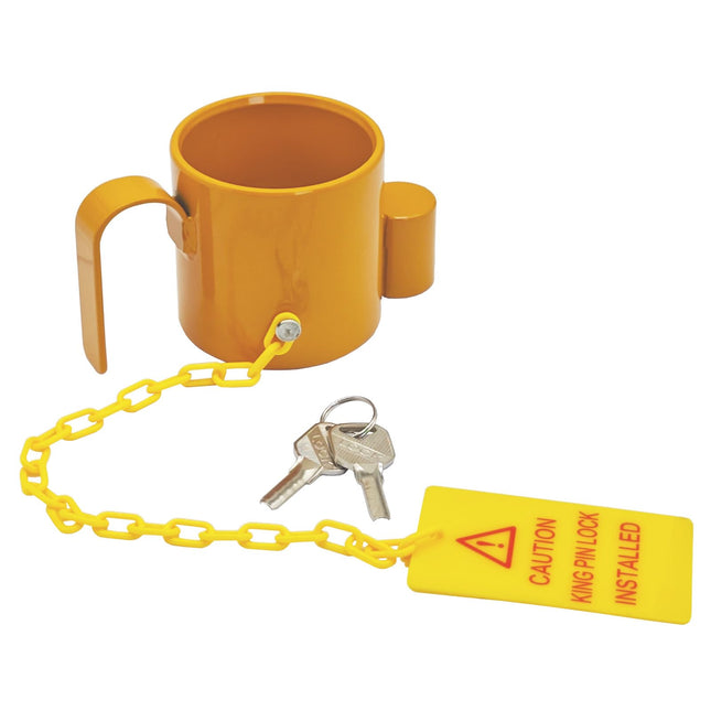 iFJF 5th Wheel King Pin Lock Solid Steel Trailer King Pin Lock Anti Theft Replacement for RVs Container Trailers and Campers with Warning Tag