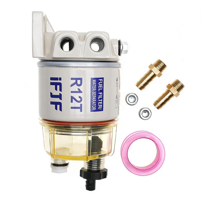 R12T Fuel Filter Water Separator — Complete Combo Kit (10 Micron)