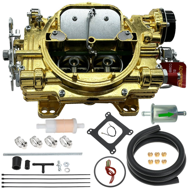 iFJF 1410 4 Barrel Performer Series Marine Replacement for 750 CFM Square Bore Air Valve Secondary Electric Choke New Carburetor (Golden)