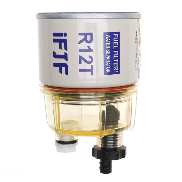R12T Fuel Filter Water Separator 120AT NPT ZG1/4-19 Automotive Parts with Fitting - Filter and Water Collection Bowl Diesel Engine