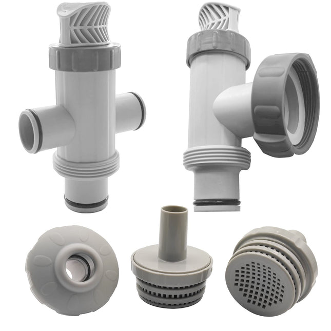 iFJF 11872 10747 Dual Split Hose Plunger Valve & Pool Plunger Valve Assembly & 1.25" Inlet Nozzle & 1.25" Outlet Strainer