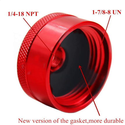iFJF Aluminum Red Extended Run Gas Cap Adapter for IGEN 2200 kw Generator fit 1/4" NPT Line(1 16" Thick Fuel Resistant Seal Washer,Brass Hose Needed)