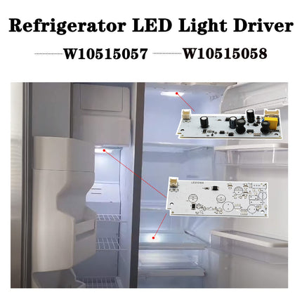 iFJF W10515057 W10515058 Refrigerator LED Light Driver for Refrigerator Freezer LED Light Part (2pcs W10515057 Side Light + 1pcs W10515058 Main Light)