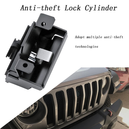 iFJF Hood Lock for Wrangler JK JKU 2007-2017 Anti-Theft Lock Cylinder Stainless Steel Hood Latch with Key