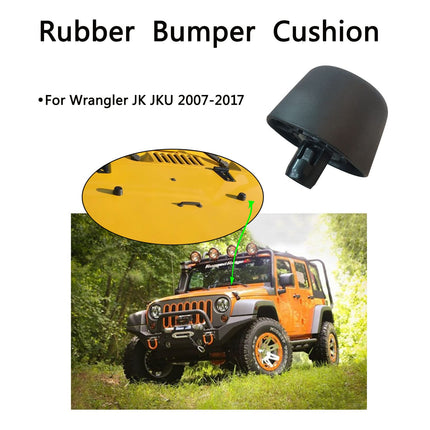 iFJF Hood Stop Support Rubber Hood Bumper Rest for Wrangler JK 2007-2017 Rubber Bumper Cushion (2 Pack)
