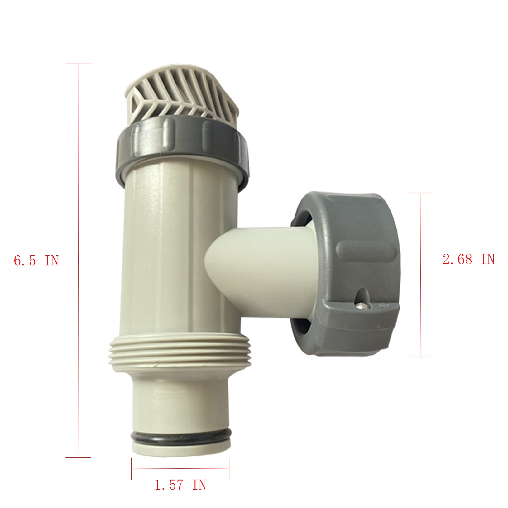 U.S. Pool Supply Pool Plunger Valve And 1.25" To 1.5" Type B Hose Adapter, Pack Of 2 - Compatible With Intex Above Ground Pool Replacement Parts - On/Off Shut Off Valve