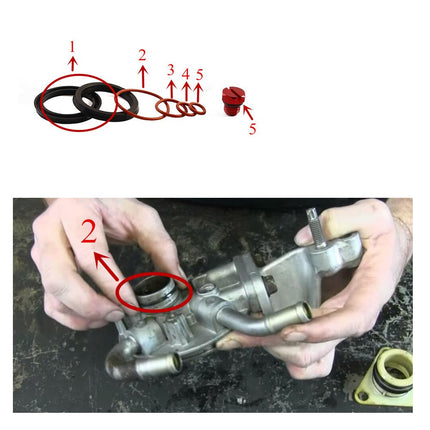 iFJF Fuel Filter Head Primer Seal Rebuild Kit and Air Bleeder Screw for 2001-2013 GM Duramax Fuel Filter Housing -Aluminum Screw(Red)