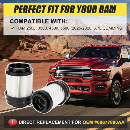 Dodge RAM 6.7L Cummins Fuel Water Separator Filter 2025-2026