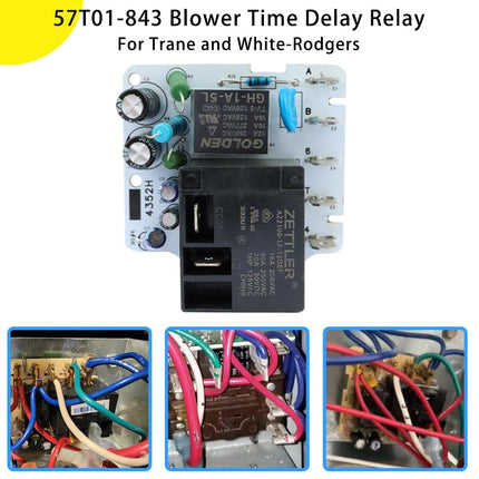 iFJF 57T01-843 Blower Time Delay Relay, Replacement for 91-9301, C800924P01, RLY02807, X13260259010, RLY02257, 57T01-843 24V Post-Purge Fan Delay Control