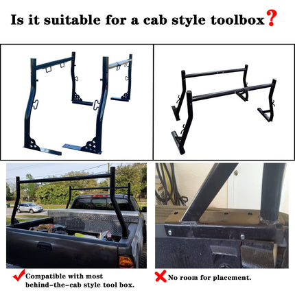 iFJF Pickup Truck Ladder Rack 800Ibs Capacity Truck Stand for Toolbox Luggage Rack Used for Shipping Kayaks Wood Pipes Ladders(Without C-Clamps)