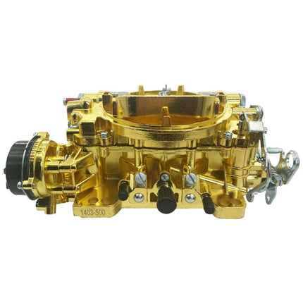 iFJF 1403 4 Barrel Carburetor Performer for 500 CFM Square Bore Air Valve Electric Choke Carburetor NO EGR（Golden）
