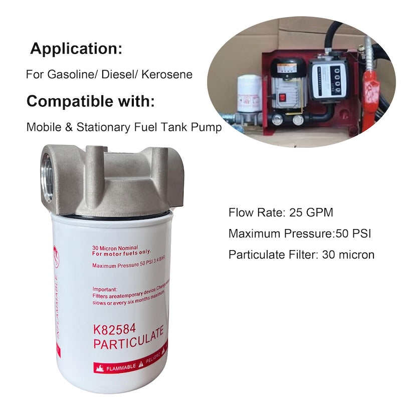 thumbnail interactive-video image 1 of Tuntrol High Flow Spin-On Fuel Filter – 30 Micron – 1" NPT – Aluminum/Stainless – Gas Or Diesel – 25 GPM 1 of 6